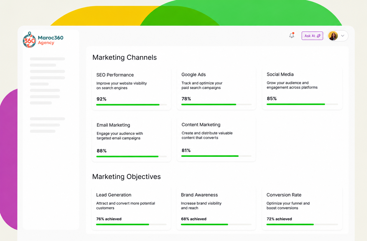 Maroc 360 digital marketing services overview